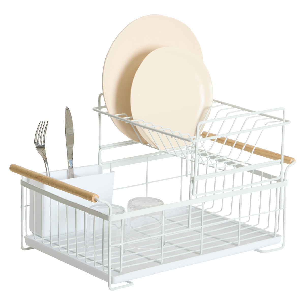 Égouttoir 2 niveaux, blanc Naturéo