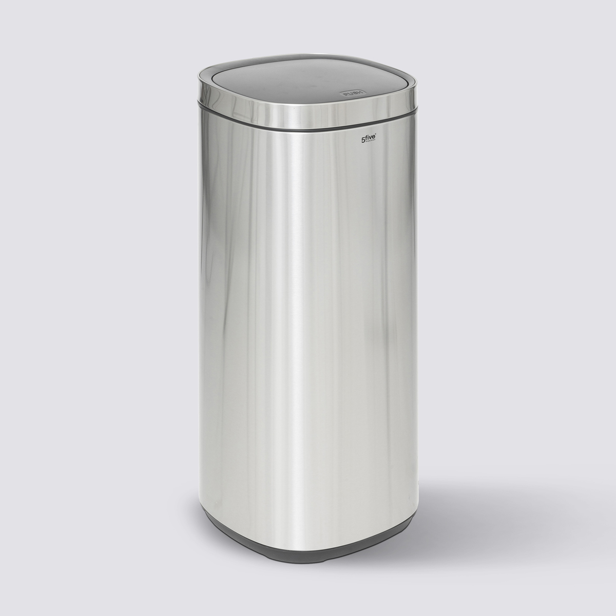 Poubelle métal 50l avec ouverture pression, gris 