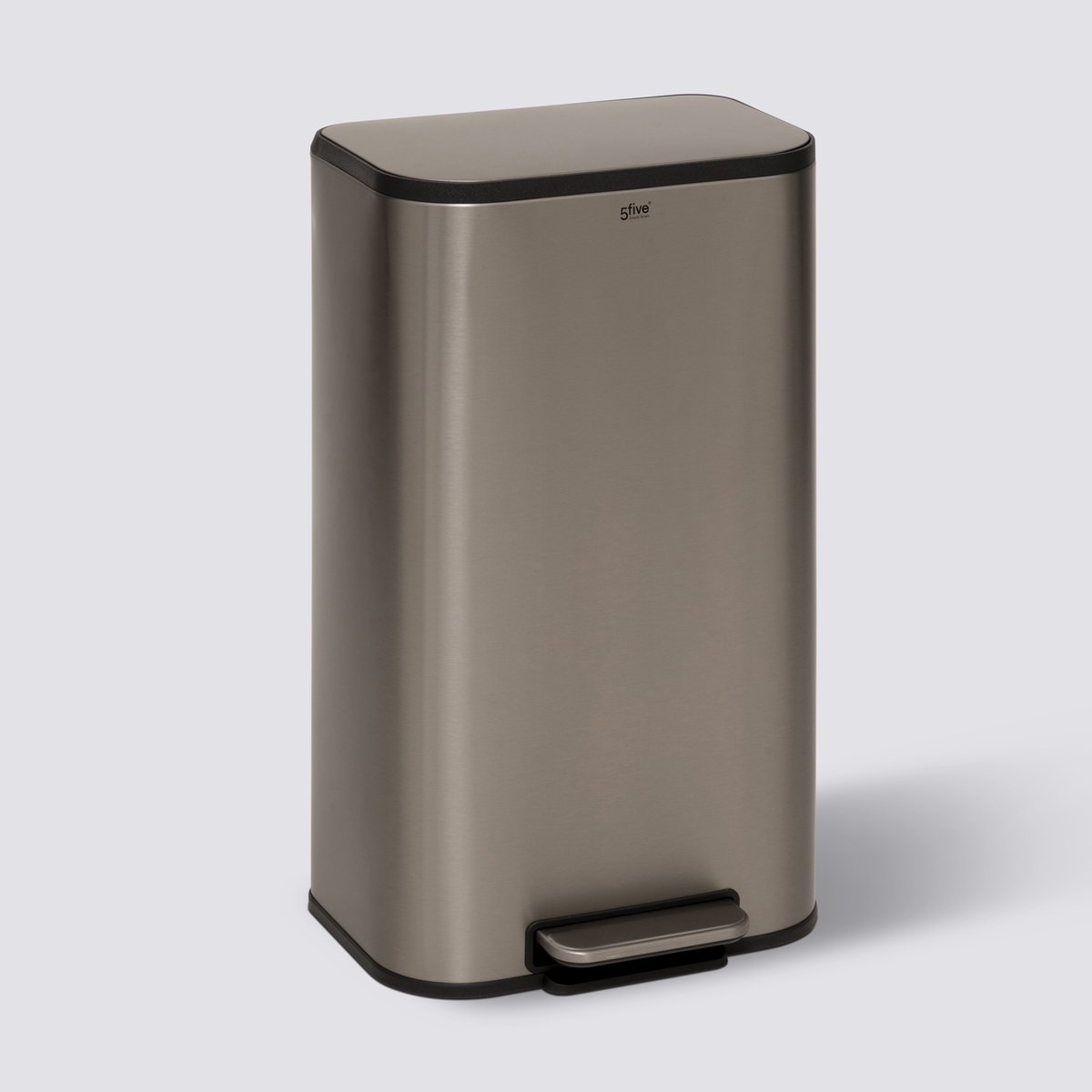 Poubelle métal 30l, inox finition mat 