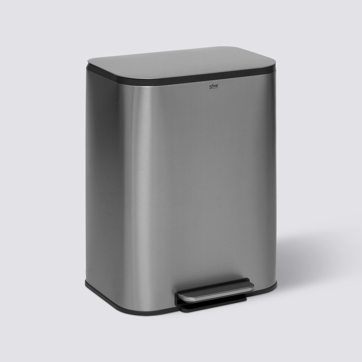Poubelle métal 50l, inox finition mat 