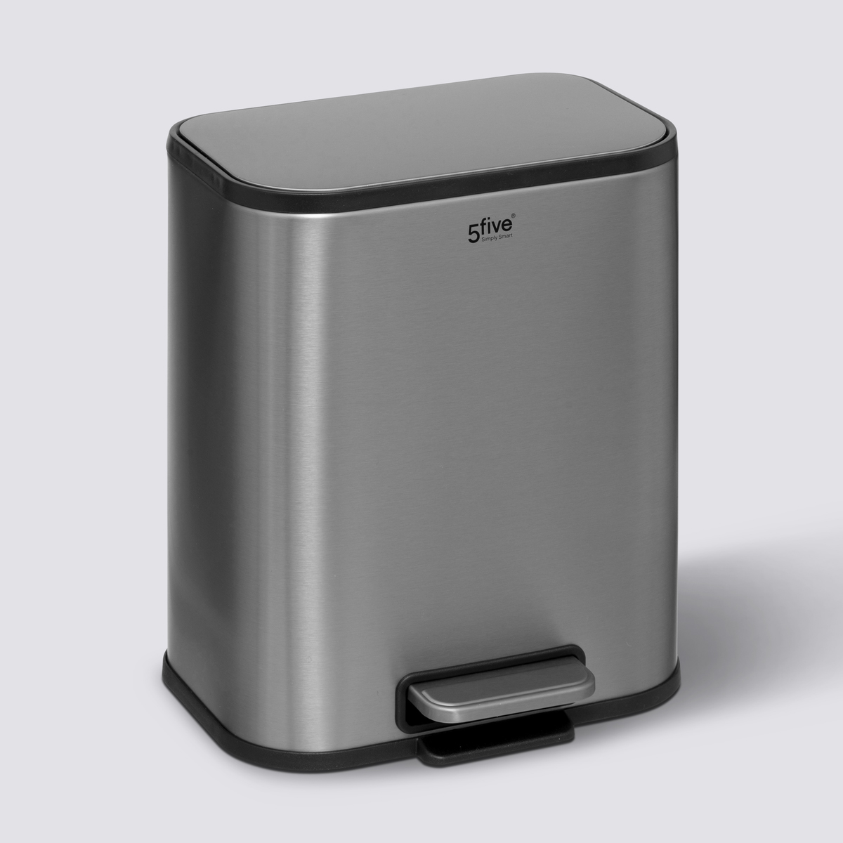 Poubelle soft close métal 5l, argent 