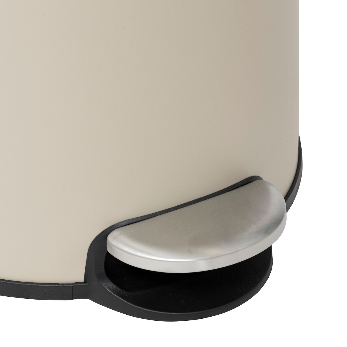 Poubelle ronde soft close couvercle bambou 30l, lin