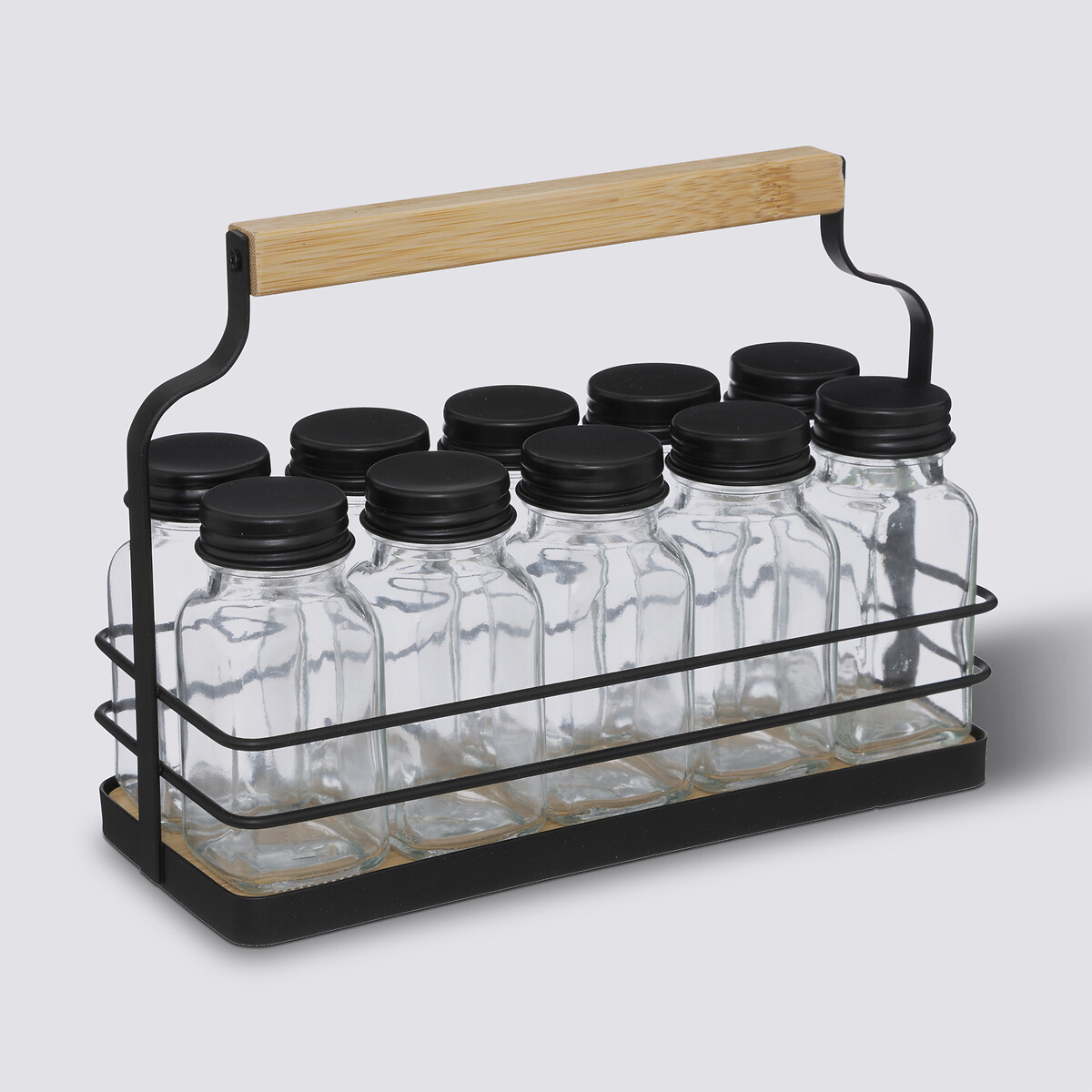 Présentoir à épices 10 pots, bambou 