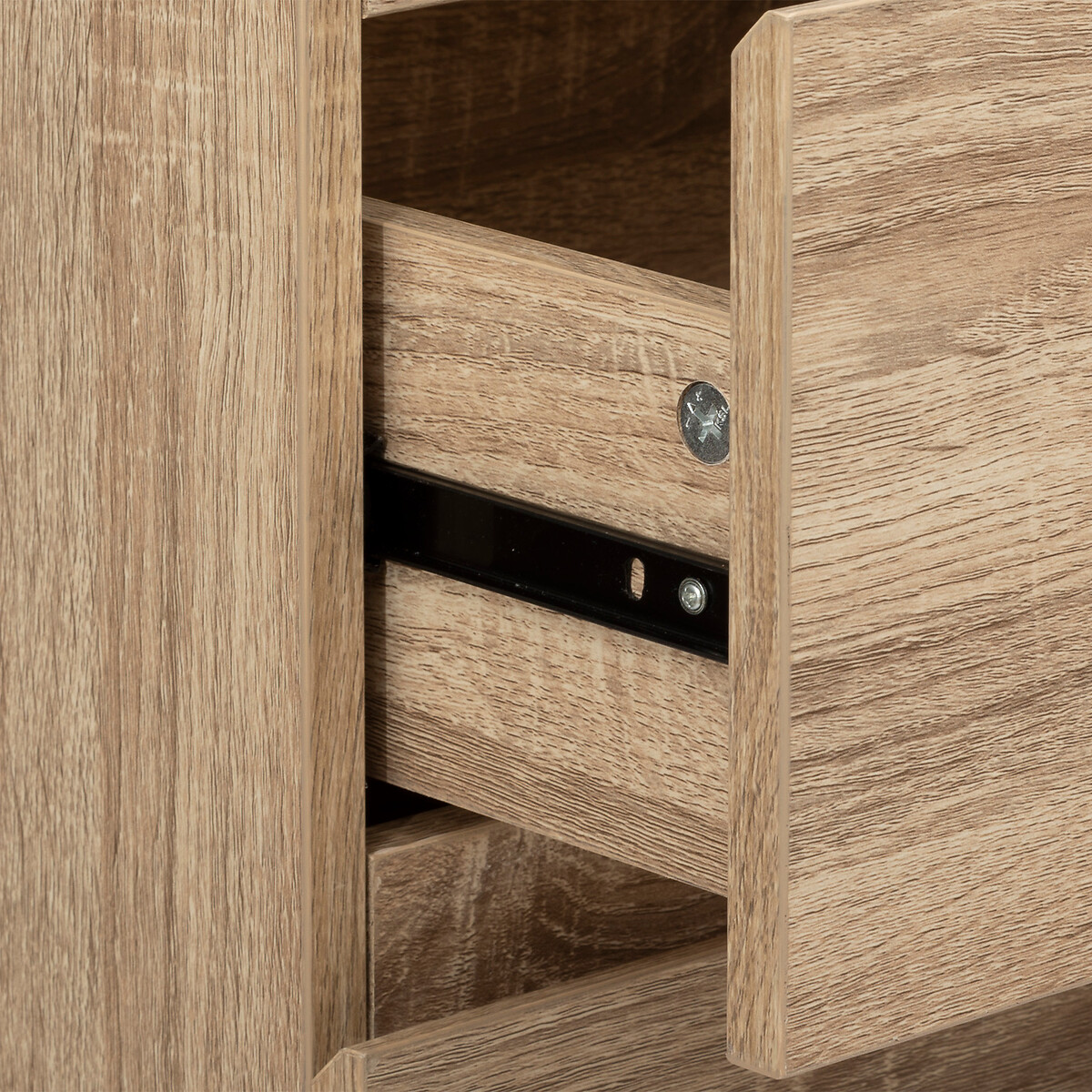 Chiffonier 5 tiroirs, effet bois naturel Dolo