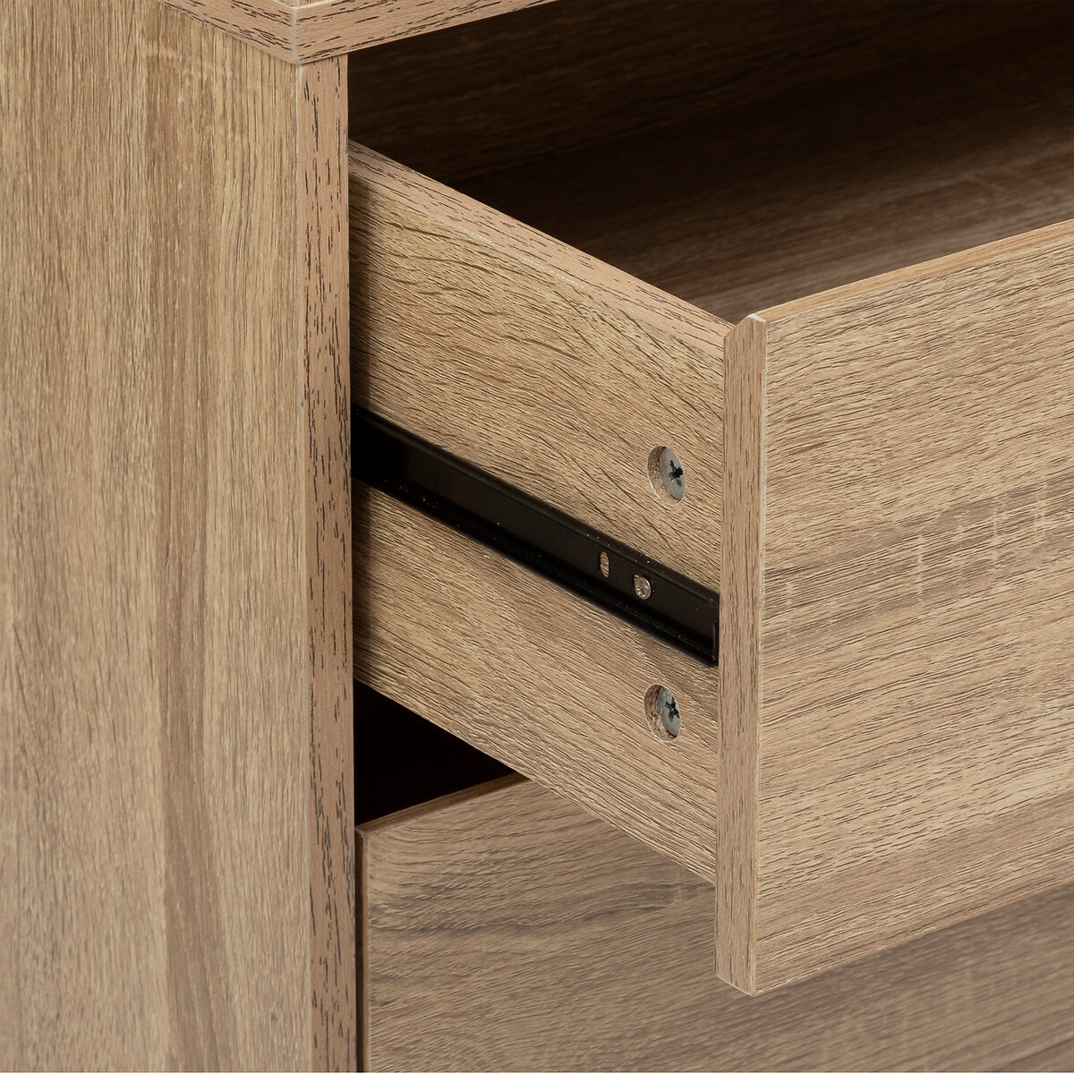 Dressing 3 tiroirs avec penderie, effet bois Dolo