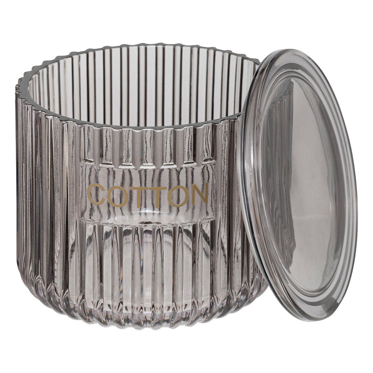 Pot à cotons, gris Glass