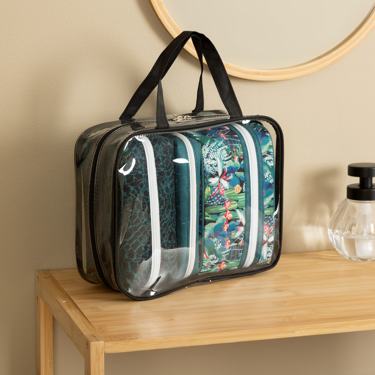 4 trousses de toilette, multicolore