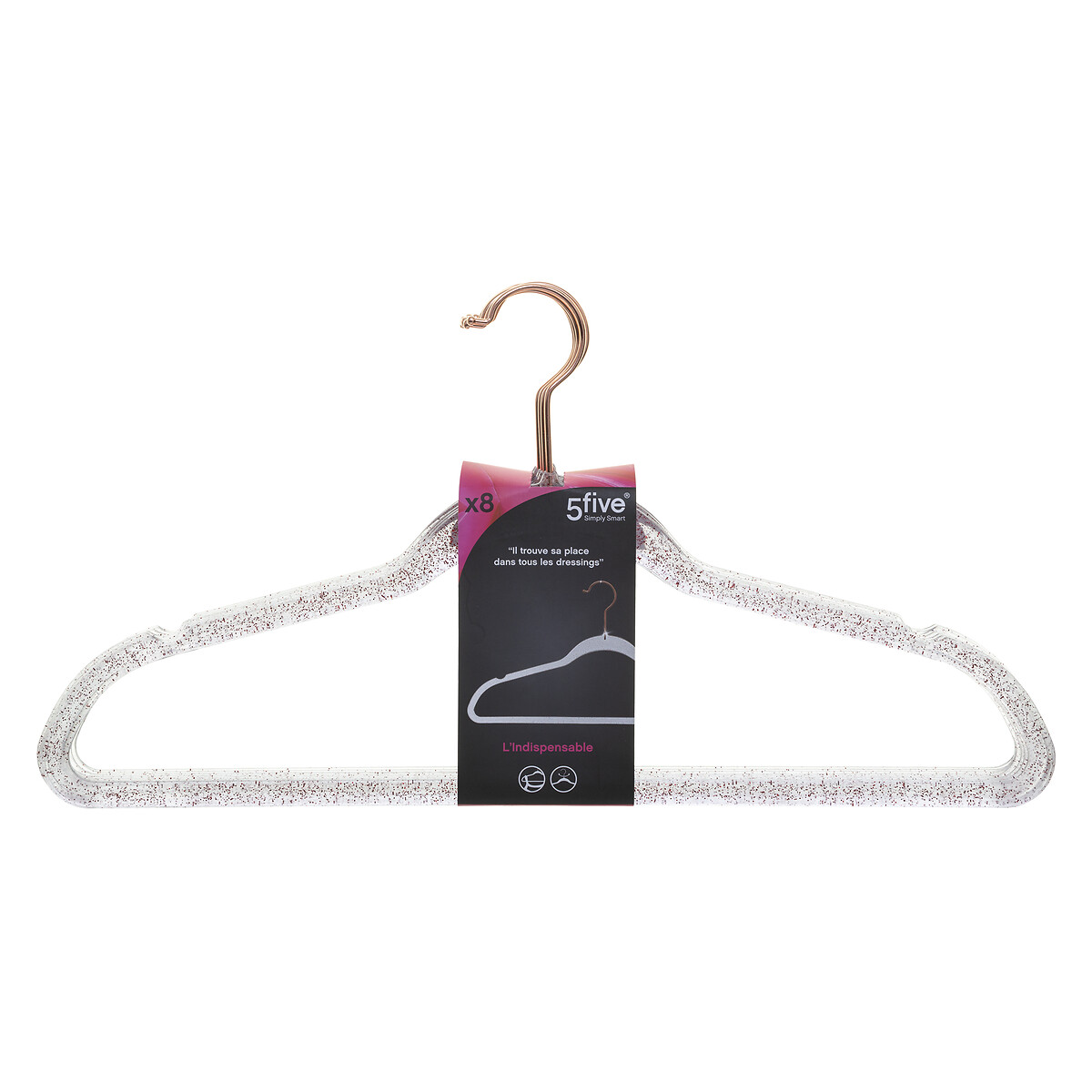 Lot de 8 cintres antidérapants plastique Hang'up