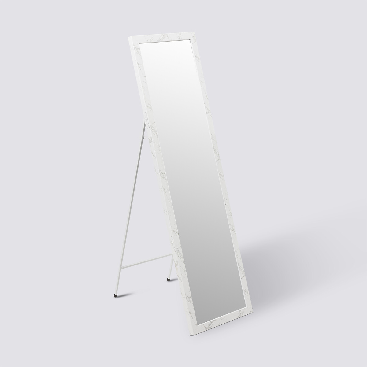 Miroir sur pied 125x35 cm, effet marbre