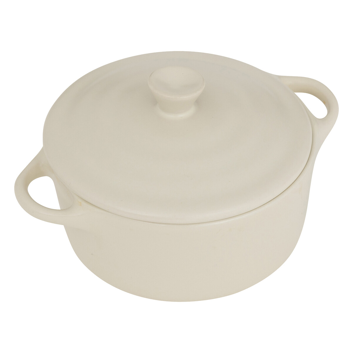 Cocotte ronde, céramique, 10 cm - blanc 