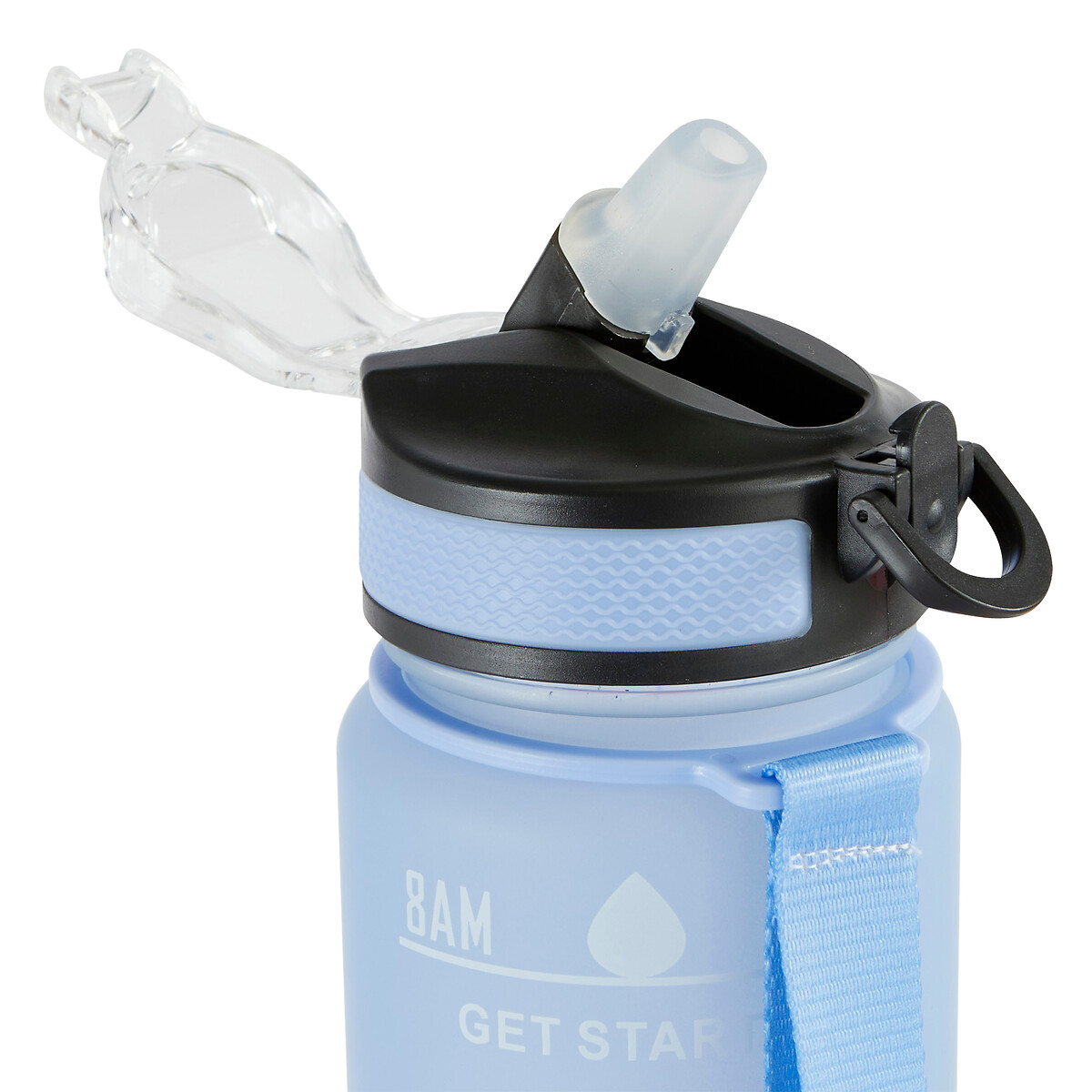 Bouteille avec paille en silicone intégrée - 1l 