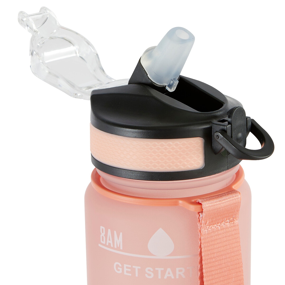 Bouteille avec paille en silicone intégrée - 1l 