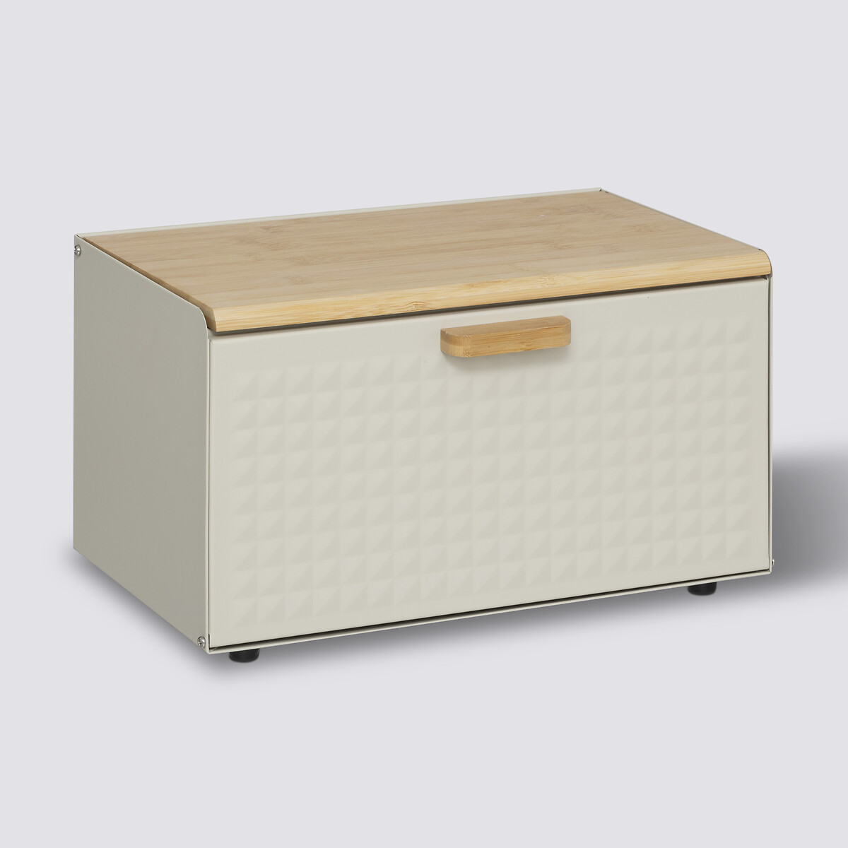 Boite à pain métal et bambou 35,5 cm, noir Sensia