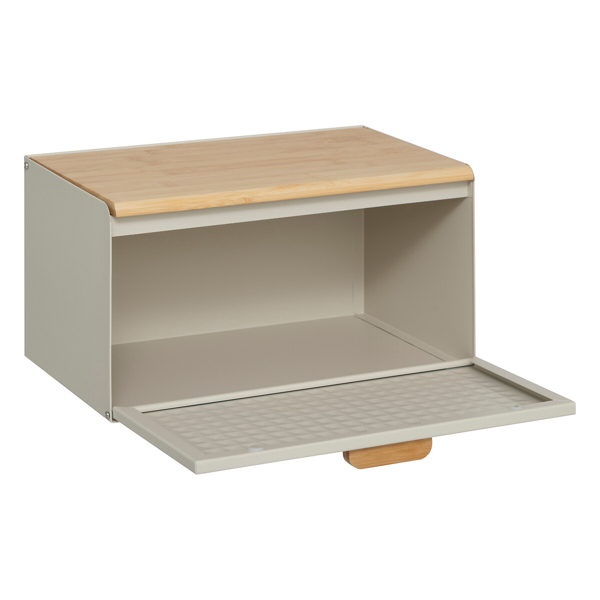 Boite à pain métal et bambou 35,5 cm, noir Sensia