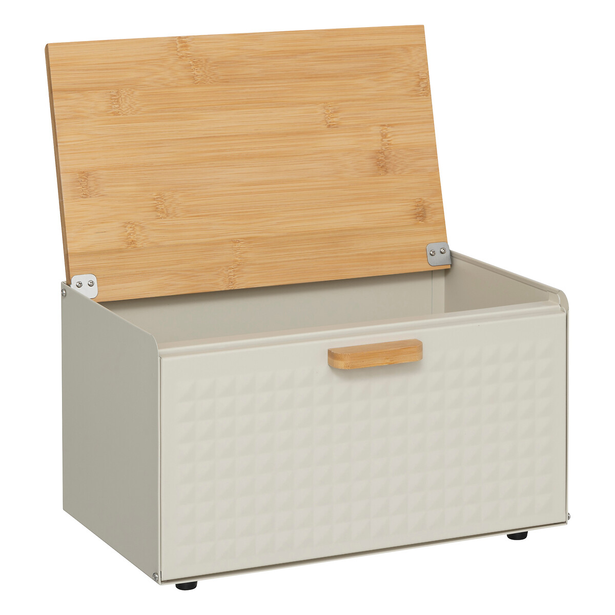 Boite à pain métal et bambou 35,5 cm, noir Sensia