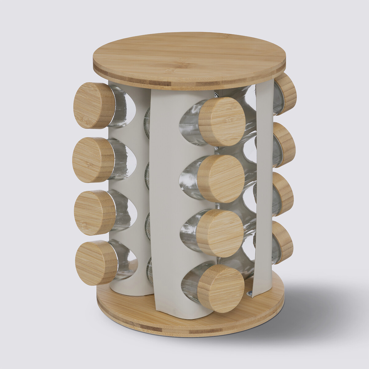 Présentoir à épices sur plateau tournant, bambou Sensia