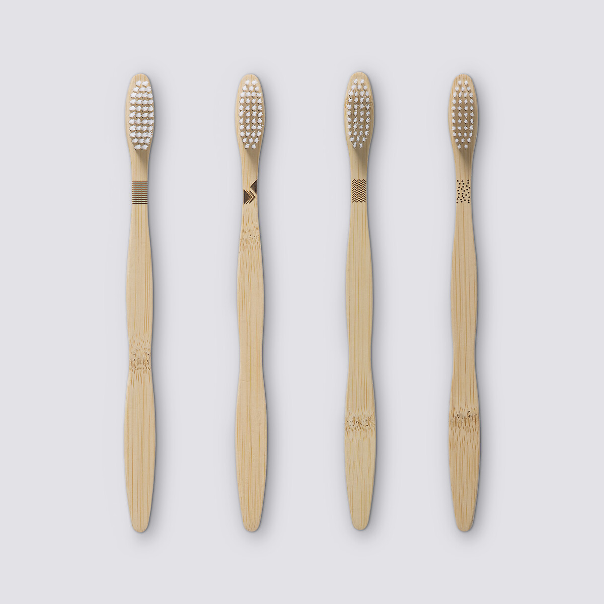 Lot de 4 brosses à dents, bambou