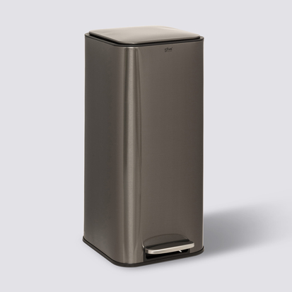 Poubelle métal 30l, gris Delta
