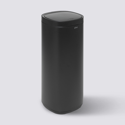 Poubelle métal 50l avec ouverture pression, noir 