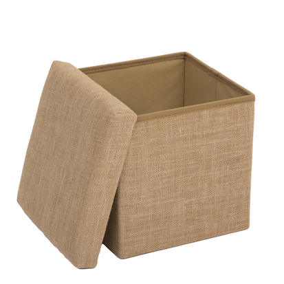Pouf de rangement 31x31 cm, toile de jute Mix'n modul
