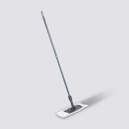 Balai mop téléscopique microfibre, gris 
