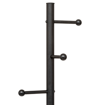 Porte-manteaux 8 crochets 173cm, noir 