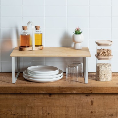 Etagère de rangement, bambou, beige Ordera