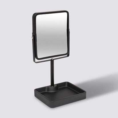 Miroir pivotant, 30x15,2 cm, noir Glass