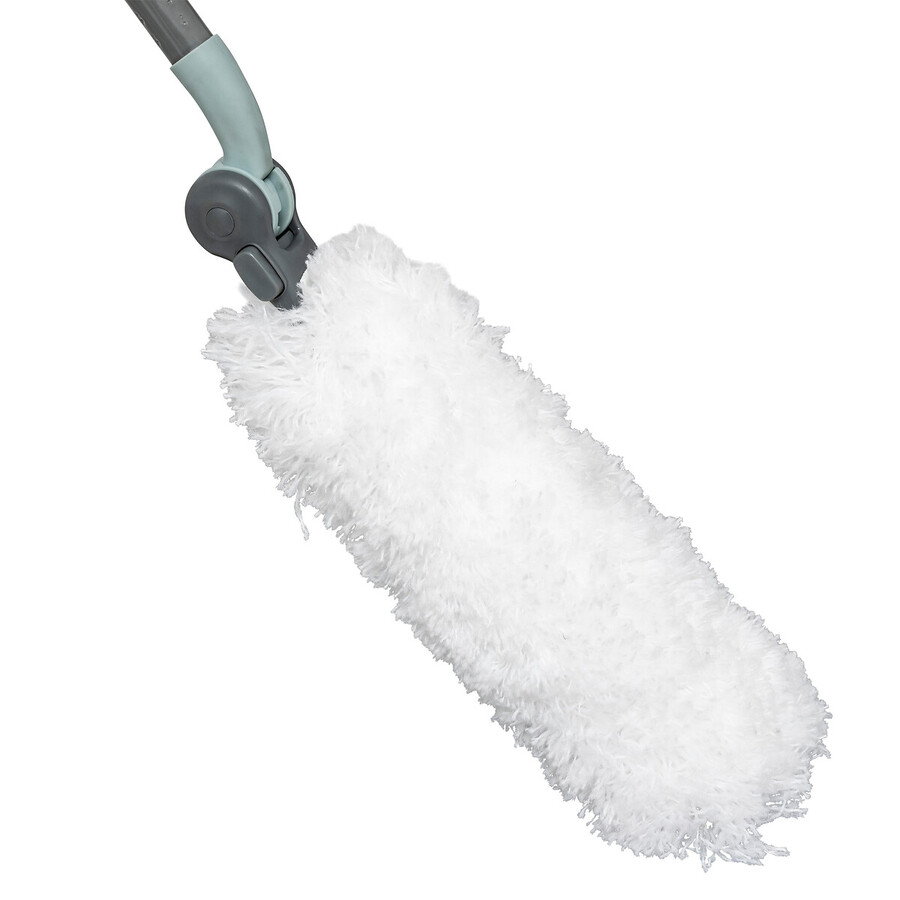 Plumeau orientable avec manche téléscopique, gris 