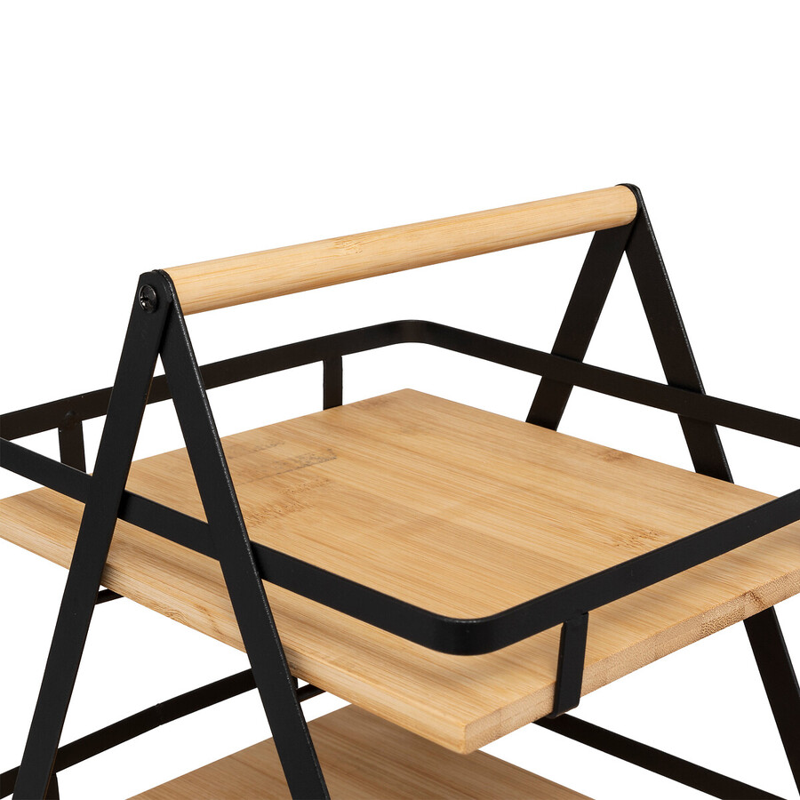 Etagère 2 niveaux avec anse, bambou Ordera