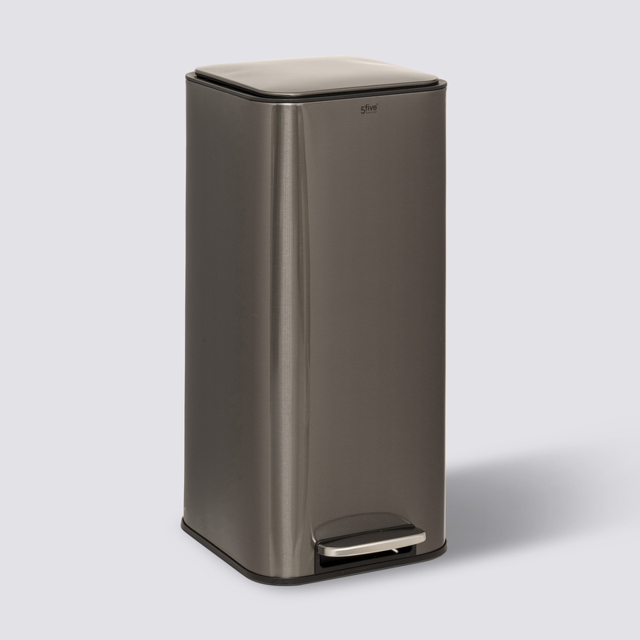 Poubelle métal 30l, gris Delta