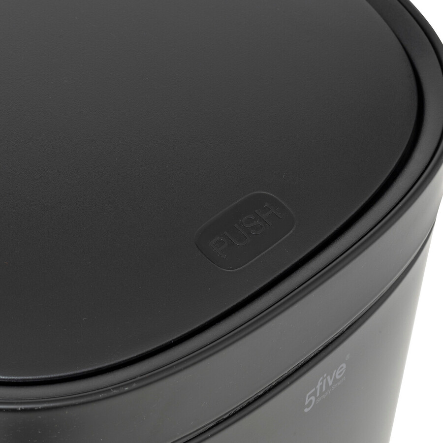 Poubelle métal 50l avec ouverture pression, noir 