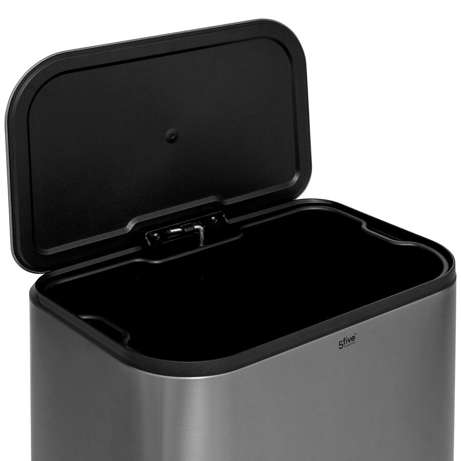 Poubelle métal 50l, inox finition mat 