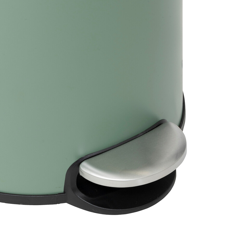 Poubelle ronde soft close couvercle bambou 30l, vert 