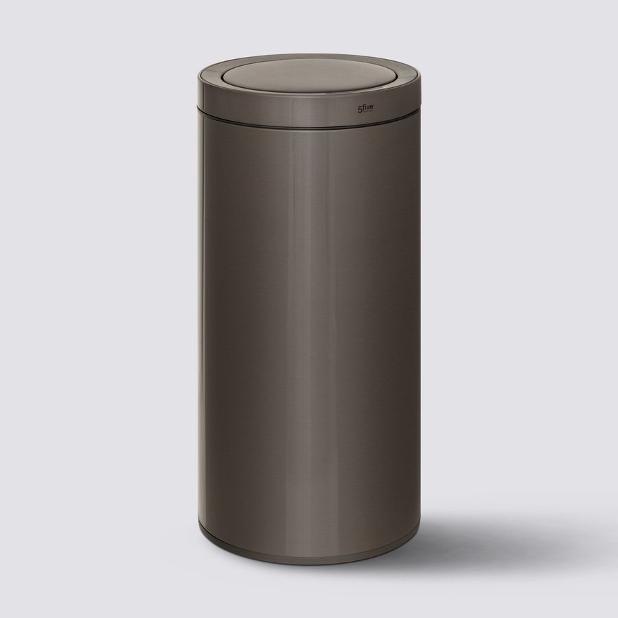 Poubelle automatique métal 40l, noir Delta