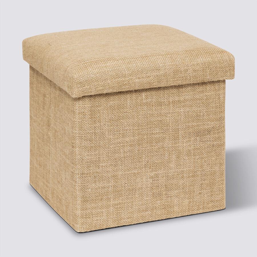 Pouf de rangement 31x31 cm, toile de jute Mix'n modul