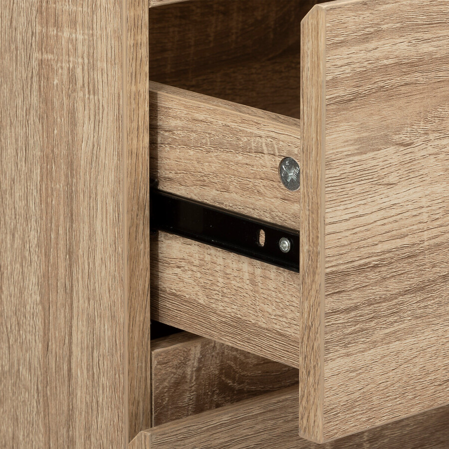 Chiffonier 5 tiroirs, effet bois naturel Dolo