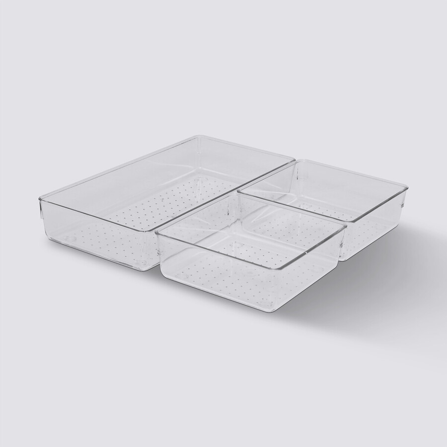 3 organisateurs plastique, transparent