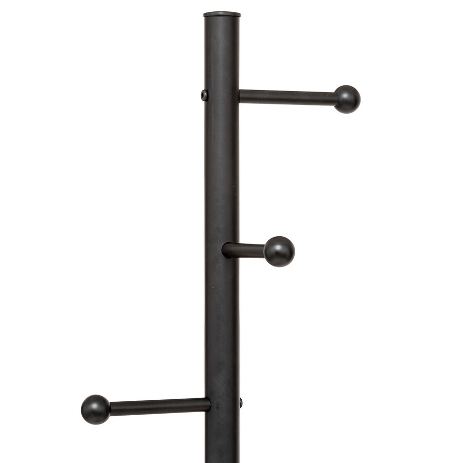 Porte-manteaux 8 crochets 173cm, noir 