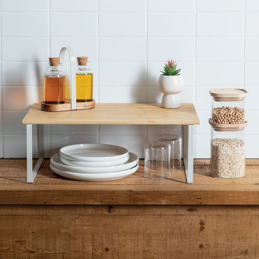 Etagère de rangement, bambou, beige Ordera