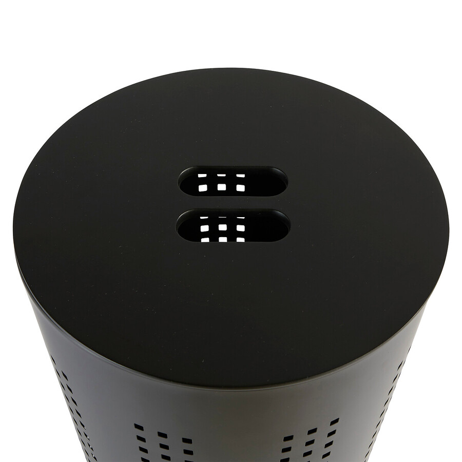 Corbeille à linge, métal et bois, 45l - noir Glass