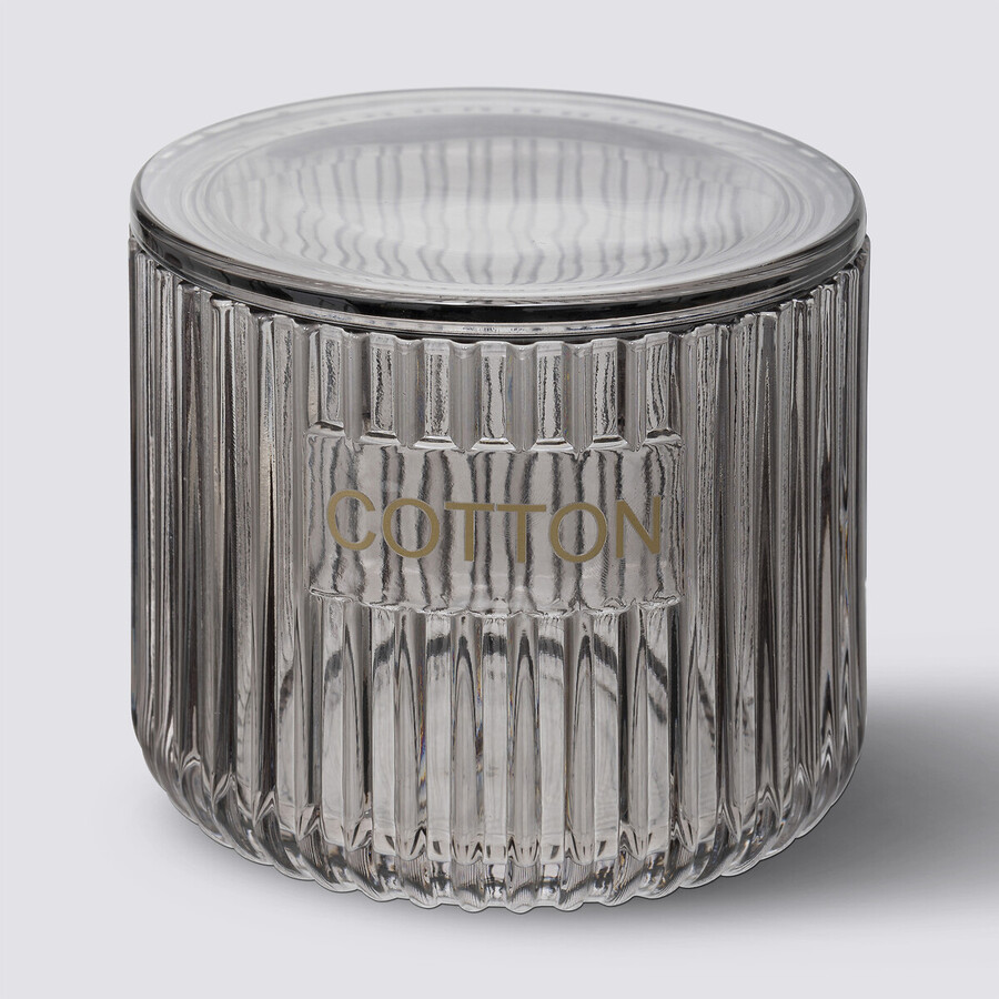Pot à cotons, gris Glass