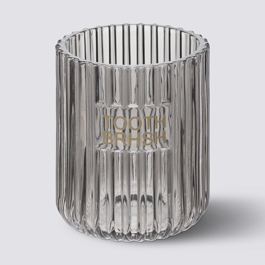 Pot à brosse à dents, gris Glass