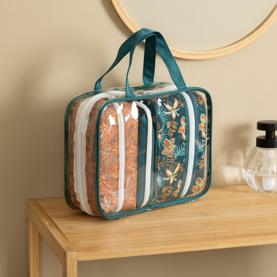 4 trousses de toilette, multicolore