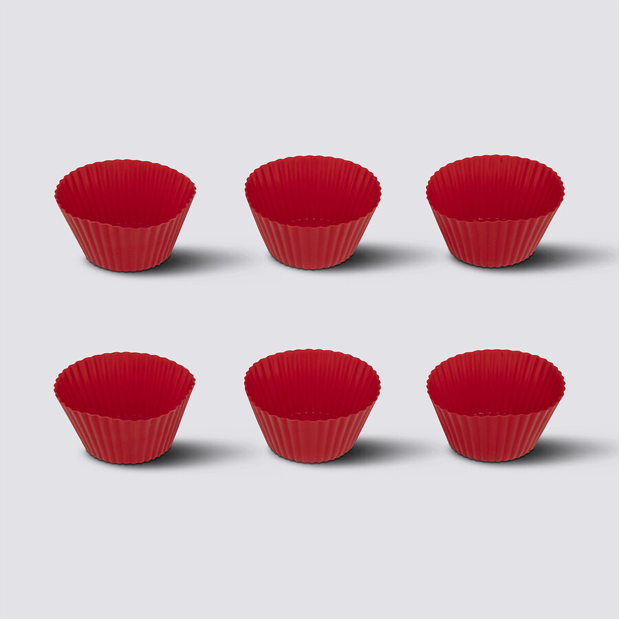 6 moules à muffins, silicone 