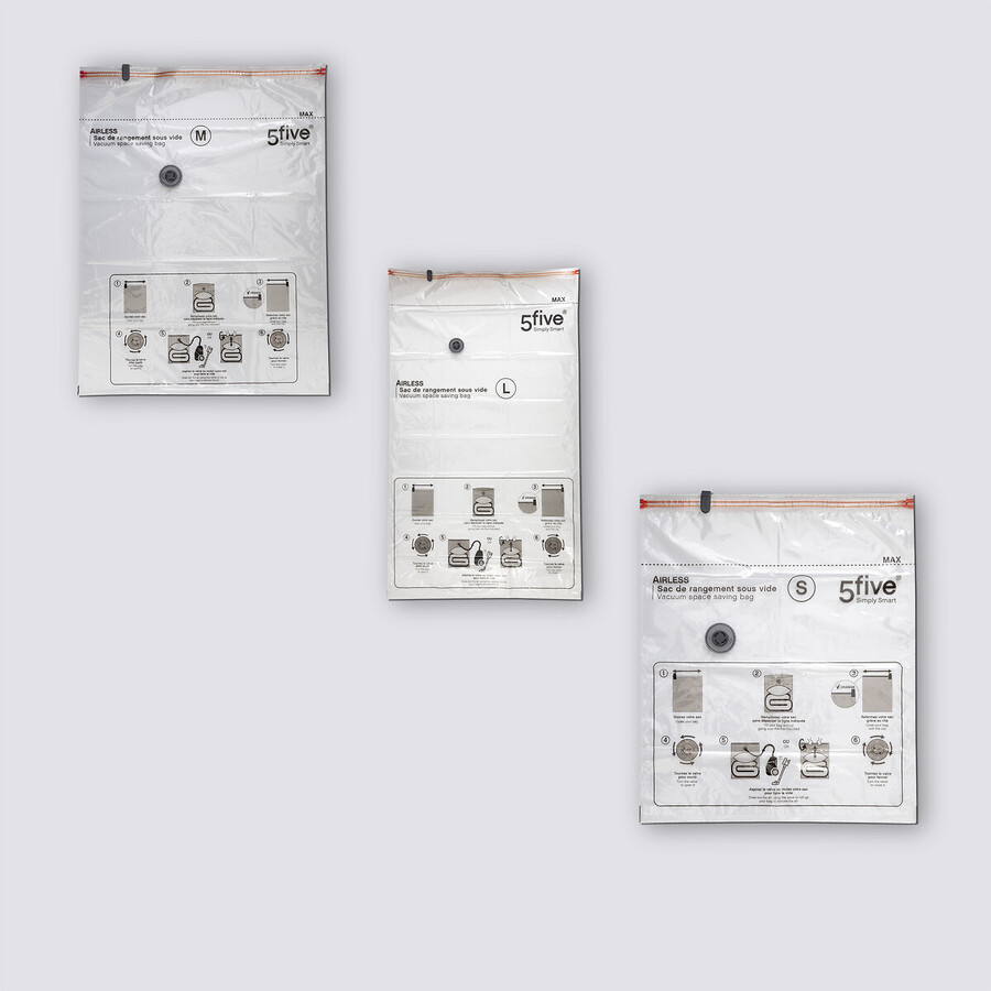 5 sacs compresseurs parfumés Airless