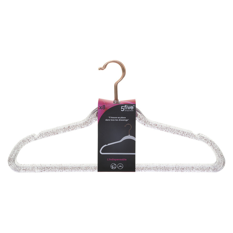 Lot de 8 cintres antidérapants plastique Hang'up