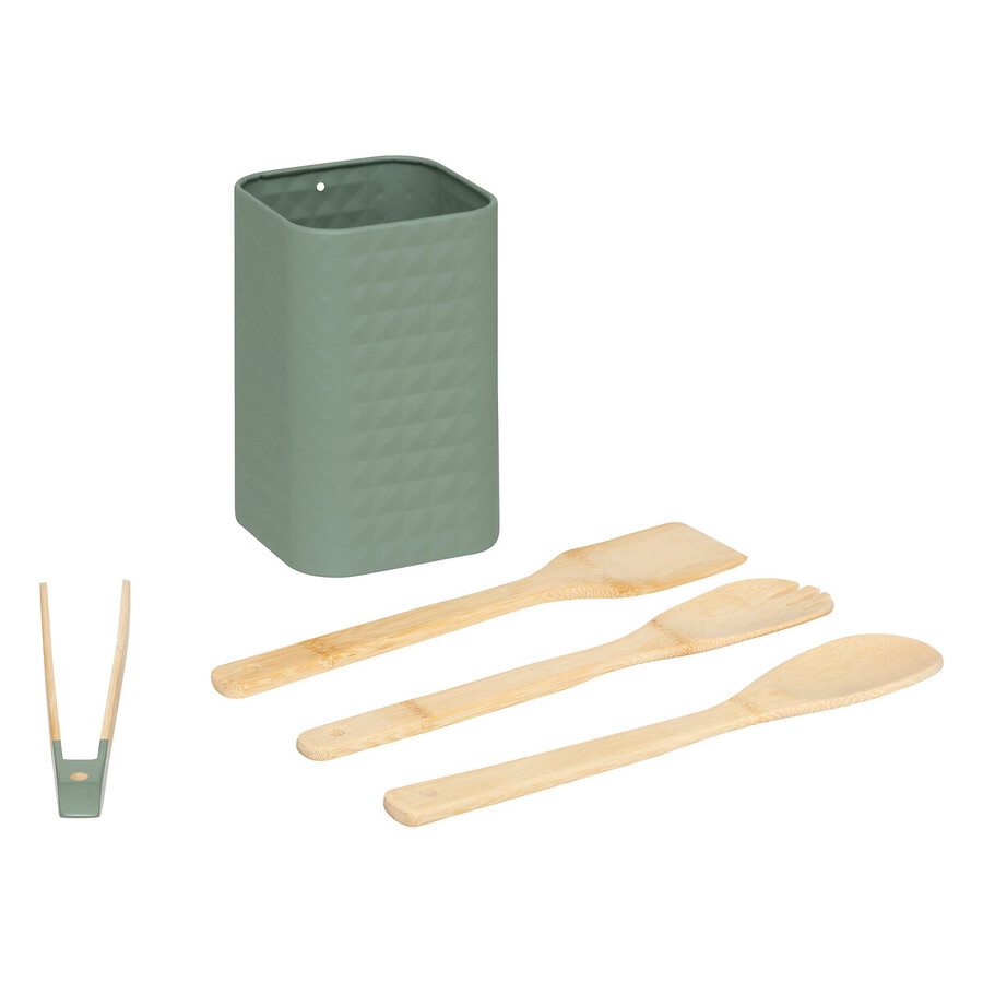 4 ustensiles de cuisine avec pot de rangement 