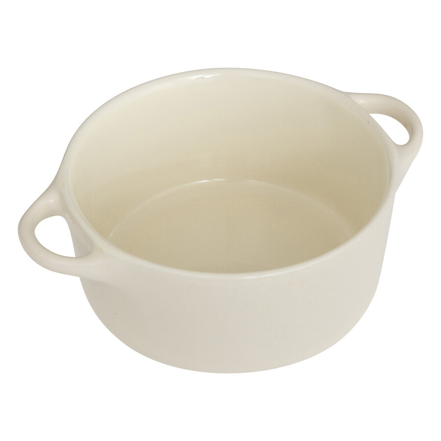 Cocotte ronde, céramique, 10 cm - blanc 