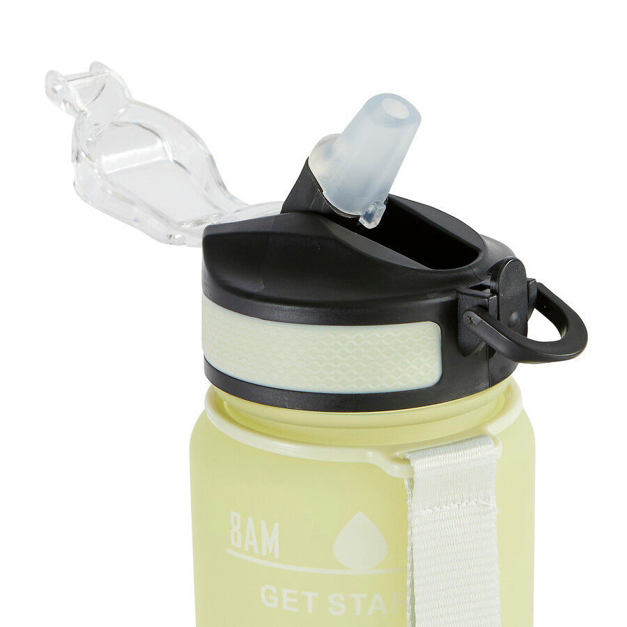 Bouteille avec paille en silicone intégrée - 1l 